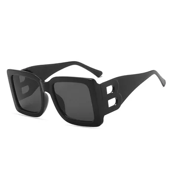 2021 Nye Brand Square Solbriller Kvinde Overdimensionerede Sorte Nuancer Til Kvinder Store Frame Mode Solbriller Til Mænd UV400 Briller