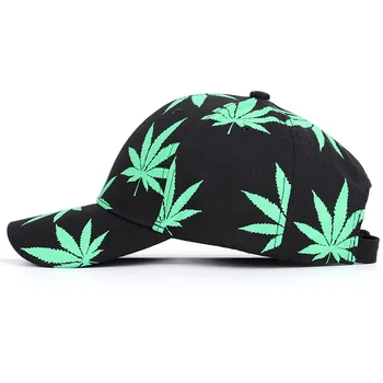 2021 Nye Mode Broderi Maple Leaf Cap Ukrudt Snapback Hatte Til Mænd, Kvinder Bomuld Tyvekoster Hip Hop Monteret Baseball Caps