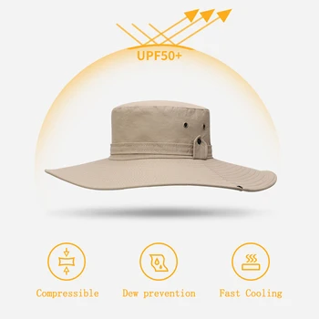2021 Nye Mode Sommeren Bucket Hat, Cowboy Mænd Udendørs Fiskeri, Vandring Stranden Hatte Åndbar Mesh Anti UV-Søn Cap Large Wide Brim
