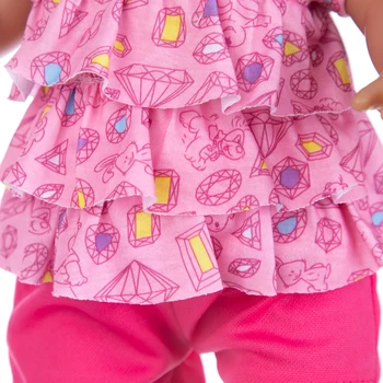 2021 Nye Pink Passer Dukke Tøj Passer Til 43cm født baby Doll tøj reborn Dukke Tilbehør
