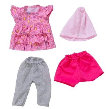 2021 Nye Pink Passer Dukke Tøj Passer Til 43cm født baby Doll tøj reborn Dukke Tilbehør