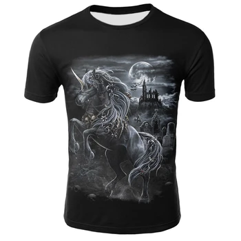 2021 Nye Produkt Mesh Mænd T-shirt til Sommeren Død Kort-langærmet Pegasus O-Hals Top T-shirt Afslappet Kraniet Print T-shirt til Mænd Klud