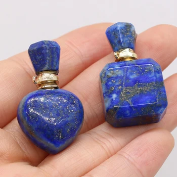 2021 Nye Stil natursten Parfume Flaske Vedhæng Uregelmæssige Lapis lazuli For Smykker at Gøre DIY Halskæde Tilbehør