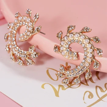 2021 Nye Vintage Øreringe Guld Krystal Zircon Sten Stud Øreringe til Mode Smykker koreanske Øre ringe til Kvinder, Pige