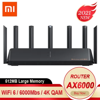 2021 Nye Xiaomi MI AX6000 AIoT Router WiFi 6 Router 6000Mbs 4K-QAM VPN 512MB MU-MIMO Qualcomm CPU Mesh Wireless Wifi Repeater