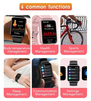 2021 Nyt, Smart Ur til Mænd Med 1,65 Tommer kropstemperatur, Blodtryk hHeart Rate Monitor Fitness Tracking Sport Smartwatch Kvinder