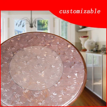 2021 PVC Runde bord dug gennemsigtig spisebord runde tablecloth1.0\1.5\2.0 vandtæt olie-bevis anti-skoldning disponibel