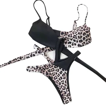 2021 Sexet Leopard Bikini Kvindelige Figh Talje Bikini Badedragt G-Streng Brazilian Bikini Sæt Damer Swimsuit Badetøj Badetøj Til Kvinder