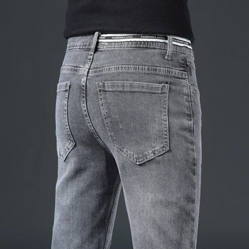 2021 Skinny Jeans Mannen Rits Slim Fit Denim Joggere Strække Mannelijke Jean Potlood Broek Blå Jeans Mode Afslappet hombre