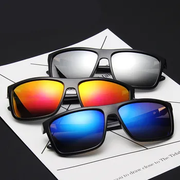 2021 Solbriller Mænd Goggle Square Spejl Solbriller Brand Design UV400 Beskyttelse Nuancer Oculos De Sol Hombre Briller Driver
