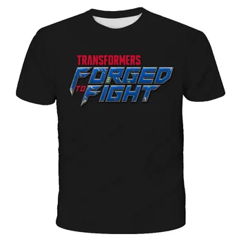 2021 Sommeren Nye 3D-Print Transformere Logo T-Shirt 4-14 År Dreng Pige Streetwear Mode Afslappet Børn Toppe t-Shirt