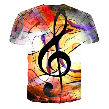 2021 Sommeren Nye Sjove Musik Trykt O-Neck T-Shirts til Mænd/Kvinder Tendens kort ærme Toppe Mand Casual Street Overdimensionerede Sports T-shirt