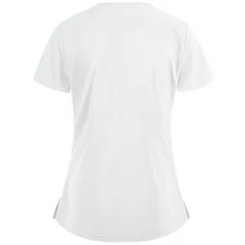 2021 Sommeren Sexet Sygeplejerske Uniform Kvinder Kortærmet V-Neck Arbejder Krat Toppe Solid Farve Oversize T-Shirt Gorro Enfermera A40