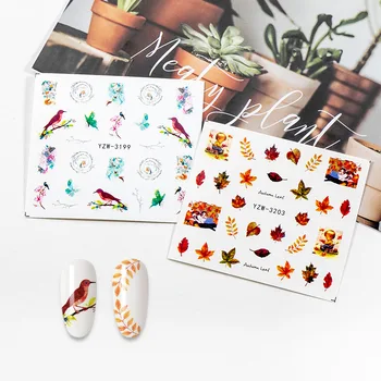 2021 Vand Nail Stickers blad i Blomsten Butterfly DIY Skyderen For Manicure Nail Art Stickers til Negle
