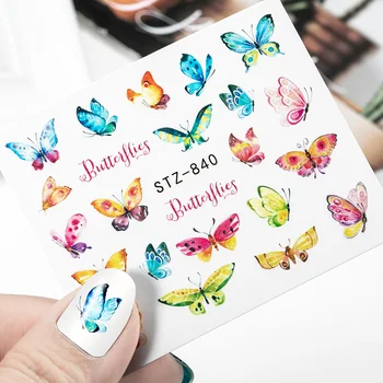 2021 Vand Nail Stickers blad i Blomsten Butterfly DIY Skyderen For Manicure Nail Art Stickers til Negle