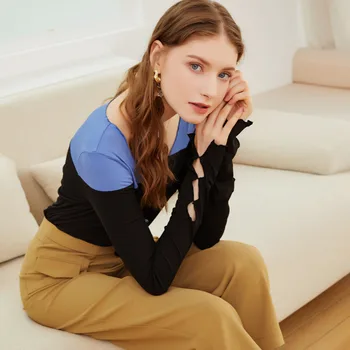 2021 forår og efterår nye mode langærmet cardigan med V-hals slim fit sweater kvinder knitwear producent direkte salg