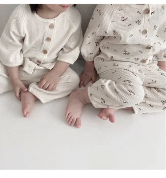 2021 foråret nye børn, som passer til drenge og piger hjem ærme baby pyjamas, der passer til dreng og pige mode tøj