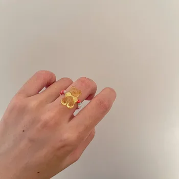 2021 nye Kpop Fahion Farverige Akryl beaded Ring Sød Harpiks Bære Ringe til Kvinde Piger Æstetiske Smykker Part Gaver