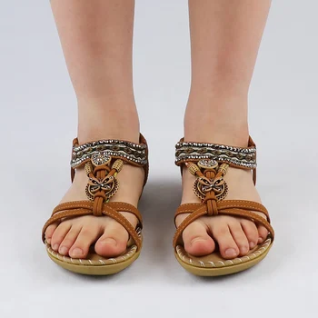 2021 nye Kvinder sandal Rhinestone udskrivning sandaler Kvinder Sommer sko Vintage crystal Elastik Sandaler damer, Kvinder sko