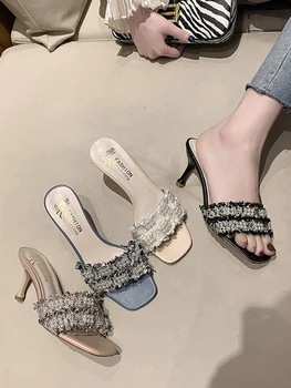 2021 sommeren nye damer mode til alle-match høje hæle pearl fe sandaler