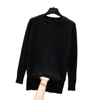 2021 spring nye kvinders langærmet Pullover kvinders løs strik sweater kort base coat mode