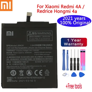 2021 år Originale Batteri BN30 ForXiaomi Redmi 4A Redrice Hongmi 4A Lithium-Polymer-Udskiftning Batería Gratis Reparation Værktøjer