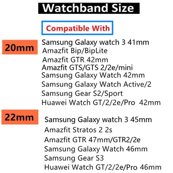20mm/22mm rem Til Samsung Galaxy se 3/Aktiv 2/46mm/42mm/ Gear S3 Justerbar Elastik Nylon armbånd Huawei GT/2/2E/Pro band