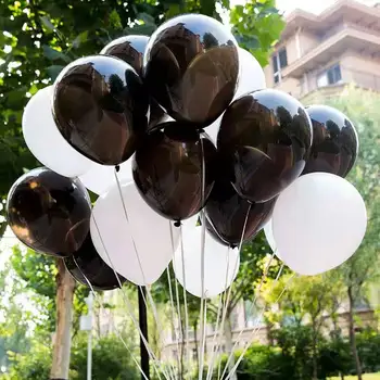 20pcs 10-Tommers Sort / Hvid Blandet Mat Latex Balloner Fødselsdag Bryllup Fest Dekoration Helium Bolde Baby Brusebad Indretning Globos