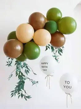 20pcs Nye 10tommer Grøn Retro Brun Cacao Lyserød Latex Ballon Fødselsdag Part Indretning nytår Bryllup Dekorationer Balloner