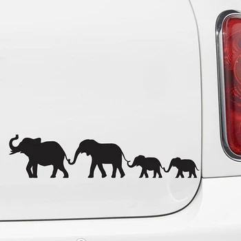 21.6*5.1 cm BIL - Elefant-Familien, der går - Varm Og Romantisk Bil Vinyl Decal bagruden Bil Mærkat Krop Decal