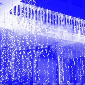 220vAC 3x3/3x6m led icicle led curtain fe string lys fe lys 300led Jule lys til Bryllup hjem window part indretning