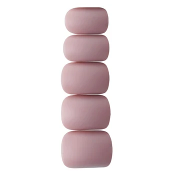 24Pcs Blød Pink Mat Falske Negle Lys Lilla Farve Matteret Kvinder Falsk Søm Firkantede Top Finish Design Finger Nail Art Tips