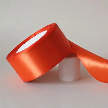 25Yards/ 6mm-50mm Orange Rød Silke Satin Bånd DIY Materiale Til Prom Party Dekoration Bryllup Gave Box Emballage Tilbehør D7