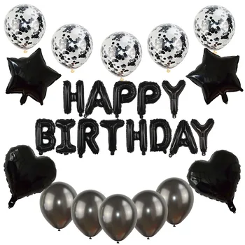 27pcs/set Happy Birthday Brev Balloner Steg Guld Sølv Folie Alfabet Stjernede Hjerte Ballon til Pige, Dreng Fødselsdag Dekoration