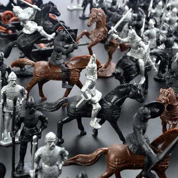 28PCS Middelalderlige Riddere, Krigere, Heste Soldater Tal Model Legesæt Børn Toy Middelalderlige Kultur, Figurer Miniature
