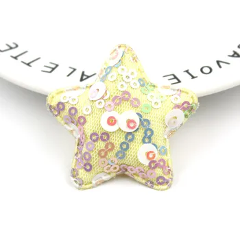 28Pcs 4,5 cm Glitter Pailletter Stjerne form Polstret Applikationsbroderi for børns håndværk hovedbeklædning Klip Hat Indretning Ornament Accessoires
