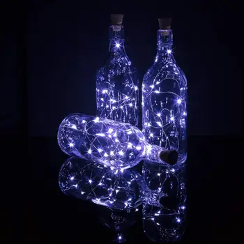 2M 20 LED Vin Flaske Lys Kork Batteri Drevet Krans DIY Jul String Lys Til Fest Halloween Bryllup Decoracion