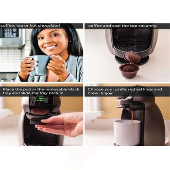 2PC/6PC Og Kapsel-kaffe Cup dripper Genanvendelige Og Kapsel Filtre med Ske Børste Og Tilbehør Pp
