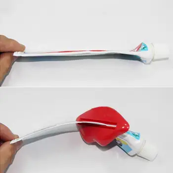 2Pc Plast Tube Tandpasta Squeezer Badeværelse Hjem Multifunktionelle Kreative Læbe Form Sød Tandpasta Dispenser Rullende Indehaver