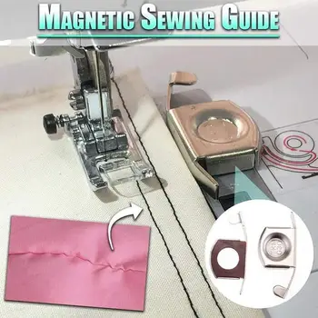 2STK Magnetiske Søm Guide symaskine trykfoden Tilbehør Måle Trykfod DIY Syning Guide Trykfod Side Supporter