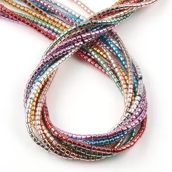 2mm Naturlige Hæmatit Flerfarvet Kolonne Form Løs Spacer Perler til Smykker at Gøre DIY Armbånd Halskæde Tilbehør 15