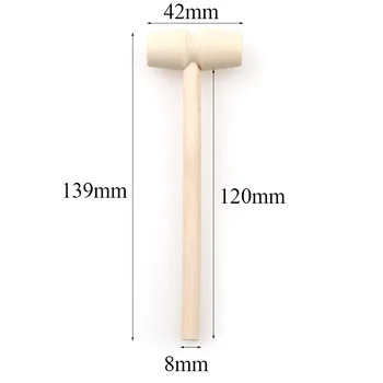 2stk 14*4,2 cm Mini trækølle Læder Håndværk Udskæring Stempling Hammer DIY Håndlavede Gavel Hånd Værktøj, Kids Wood Pædagogisk Legetøj