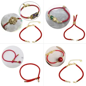 2stk Heldig Kabbalah Red String Armbånd Perlebesat Grundlæggende Justere Armbånd Smykker DIY M0XF