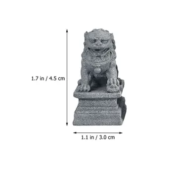 2stk Mini Sten Løve Indretning Lovende Lion Statuer Havearbejde Lion Figurer Haven Dekoration Mascot