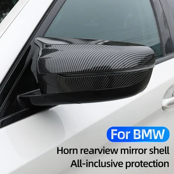 2stk bakspejlet Dække Shell Horn Carbon Fiber Hætte til BMW 3-4 5-serie X3 X5 F20 F30 F48 F45 G01 G08 G30 G07