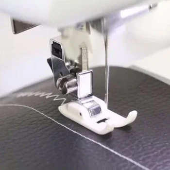 2stk symaskine trykfoden Non-stick plast Snap til Fods Læder pres foden Hjem symaskinen Sy Tilbehør