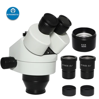 3,5 X-90X Simul-Focal Trinokulartubus Mikroskop Hoved WD 0,5 x 2,0 x Ekstra Linse+ 10X 20X Okular til Telefonen PCB Lodning Reparation