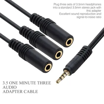 3,5 mm 1 Til 3 Splitter Kabel-30cm 1/8 Tommer Mand Til 3 Stereo Kvindelige Jack Stik Hovedtelefon Splitter Kabel-Audio