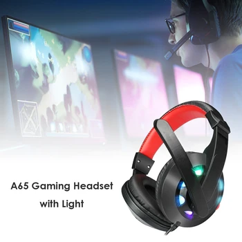 3,5 mm Headset Professionel Gaming Hovedtelefoner Stereo Dyb Bas Over-Øret Hovedtelefon med Mikrofon til Bærbar Gamer Tablet