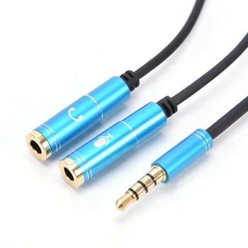 3,5 mm Y Splitter Kabel 1 Mandlige og 2 Kvindelige Jack Hovedtelefon+Mikrofon Audio-Aux-Udvidelse Adapter Kabel Ledning til Computer, PC Mikrofon